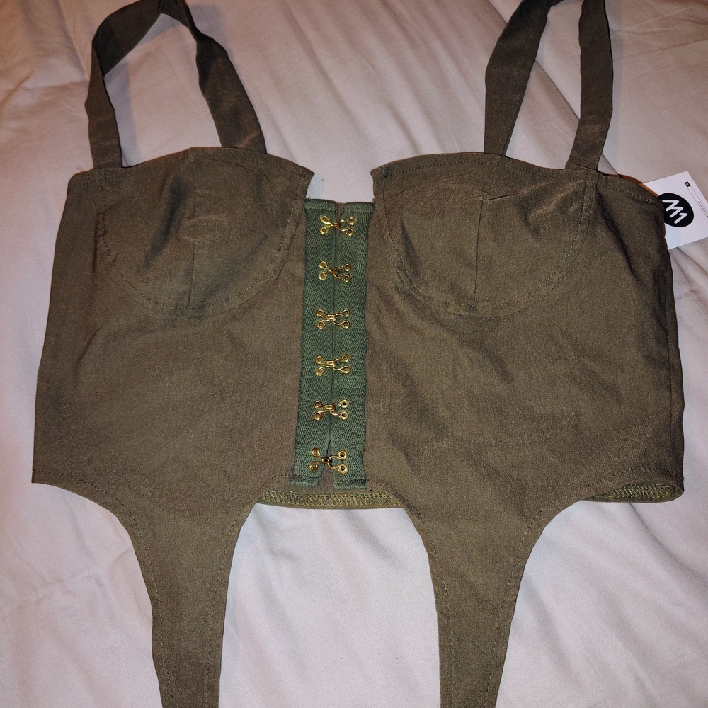 Lovely warehouse Brand,Dark Green, Woman's Bustiere Top, Size XL,NWT